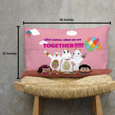 Jungle-Jalebi Animal Lover Kids Rectangle Pillow Cover, Pink